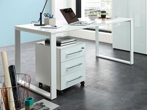 Mobistoxx Bureau MATERIA 160 cm wit/hoogglans wit