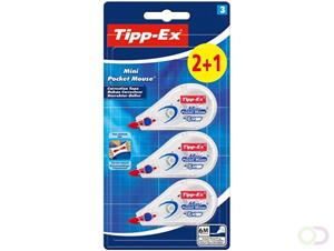 Tipp-Ex correctieroller Mini Pocket Mouse, blister met 2 + 1 gratis