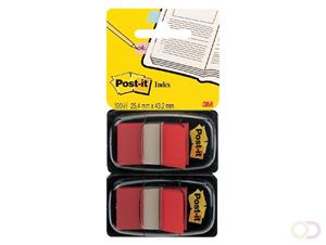 Post-it Index Standaard, ft 25,4 x 43,2 mm, rood, blister van 2 stuks