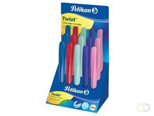 Pelikan roller Twist display met 15 stuks in geassorteerde kleuren