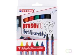 Edding Flipchartset Colourful VE=7 Stifte sortiert