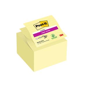 Post-it Super Sticky Z Notes, geel, ft 101 x 101 mm, gelijnd, 90 blaadjes