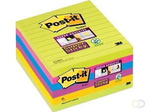 Post-it Super Sticky Notes, geassorteerde kleuren, ft 101 x 101 mm, 90 vel, pak van 6 blokken