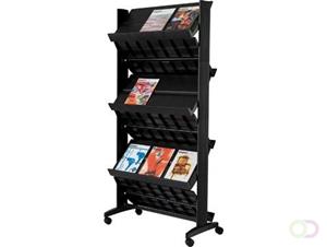 easyDisplay PaperFlow dubbelzijdig mobiel literatuurdisplay 6 planken, ft 33,67 x 15,17 x 66
