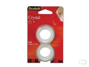 Scotch Plakband Crystal ft 19 mm x 7,5 m, blister met 2 rolletjes