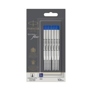 PARKER Parker QUINKflow Kugelschreiber-Tintenminen | Mittlere Spitze | Blau | 10 Anzahl