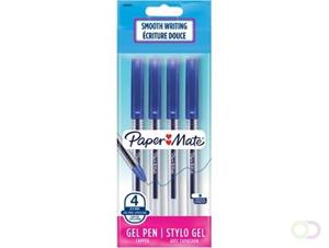Paper Mate roller Jiffy Gel, ultra fijn 0,5 mm, blister van 4 stuks, blauw