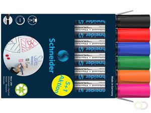 Schneider Maxx 290 whiteboardmarker, 5 + 1 gratis, assorti