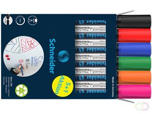 Schneider Maxx 290 whiteboardmarker, 5 + 1 gratis, assorti