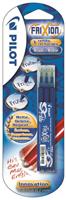 Pilot vulling Frixion Ball en Frixion Ball Clicker, blister van 3 stuks, blauw