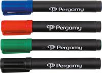 Pergamy permanent marker met ronde punt, etui met 4 stuks