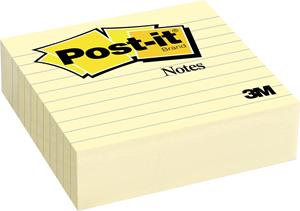 Post-it Notes, ft 100 x 100 mm, geel, gelijnd, blok van 300 vel