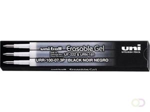 Uni-ball vulling voor gelroller Erasable Gel, etui met 3 vullingen, zwart