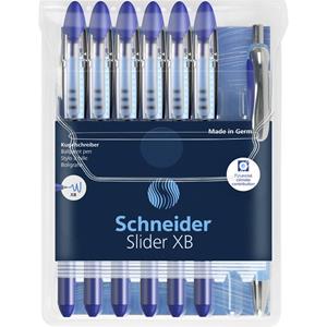 Schneider Slider Basic XB balpen, 6 + 1 gratis, blauw