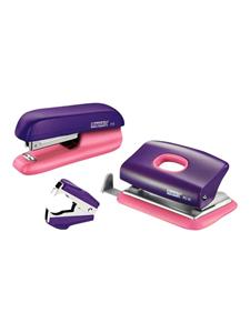 Rapid Mini Stapler & Hole Punch set F5+FC10+C2 Blister Purple/Apricot