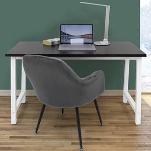Schreibtisch rechteckig, 120x60x75 cm, Schwarz/Weiß, aus mdf - Ml-design