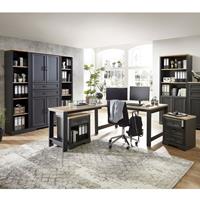 LOMADOX Arbeitszimmer Set inkl. Schreibtisch JÜLICH-36 in Graphit mit Artisan Eiche Nb.