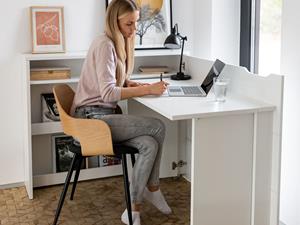 Mobistoxx Uitklapbaar bureau CONCEPTION PRO wit/hoogglans wit rechts