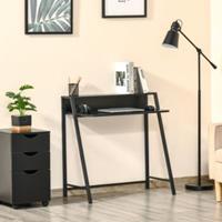 HOMCOM Schreibtisch in Walnuss-Optik braun/schwarz