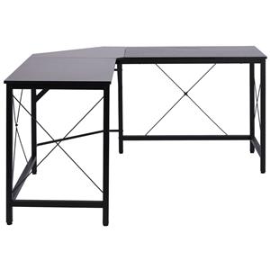 HOMCOM Computertisch L-Form Eckschreibtisch Winkelschreibtisch MDF Schwarz 150 x 150 x 76 cm - schwarz