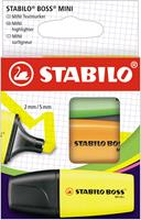 10 x Stabilo Textmarker Boss Mini Leuchtfarben sortiert Etui VE=3 Stüc