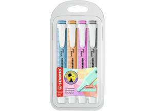 STABILO swing cool markeerstift pastel, etui van 4 stuks, assorti