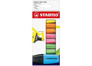 STABILO BOSS MINI markeerstift, etui van 5 stuks, assorti