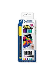 Staedtler OHP-marker Lumocolor Permanent assorti, étui van 6 stuks, medium