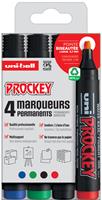 Uni-ball permanent marker Prockey PM-126, etui van 4 stuks, assorti