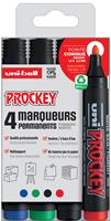 Uni-ball permanent marker Prockey PM-122, etui van 4 stuks, assorti