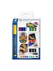 Staedtler LumocolorÂ Universalstifte permanent F 0,6 mm, 10 Farben