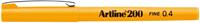 Artline 200 fineliner, geel