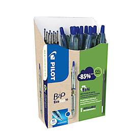 Pilot Ecoball balpen B2P BeGreen medium, 10 + 10 vullingen, blauw