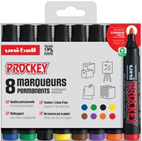 Uni-ball permanent marker Prockey PM-122, etui van 8 stuks, assorti