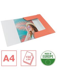 Esselte Colour'Breeze elastomap met 3 kleppen, uit karton, ft A4, koraal