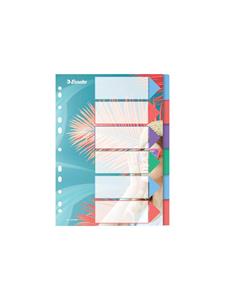 Esselte Colour'Breeze tabbladen, ft A4, 11-gaatsperforatie, PP, set van 6 tabs