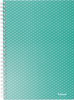 Esselte Colour'Breeze notitieboek met spiraalbinding, voor ft A5, gelijnd, groen