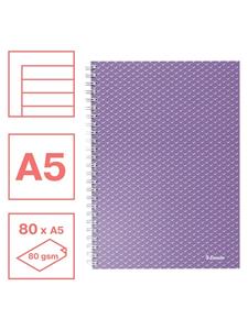 4 x Esselte Collegeblock Colour'Breeze A5 liniert 80 Blatt lavendel