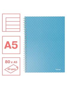 Esselte Colour'Breeze notitieboek met spiraalbinding, voor ft A5, gelijnd, blauw