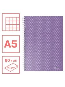 Esselte Colour'Breeze notitieboek met spiraalbinding, voor ft A5, geruit, lavendel