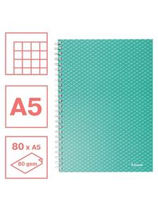 Esselte Colour'Breeze notitieboek met spiraalbinding, voor ft A5, geruit, groen