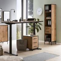 Yomonda Arbeitszimmer FALUN-80 in Eiche Landhaus Nb. mit Schreibtisch braun