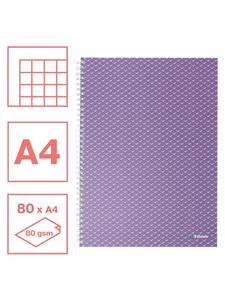 4 x Esselte Collegeblock Colour'Breeze A4 kariert 80 Blatt lavendel