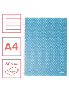 4 x Esselte Collegeblock Colour'Breeze A4 liniert 80 Blatt blau