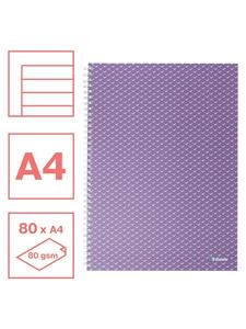 4 x Esselte Collegeblock Colour'Breeze A4 liniert 80 Blatt lavendel
