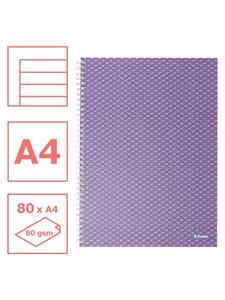 Esselte Colour'Breeze notitieboek met spiraalbinding, voor ft A4, gelijnd, lavendel