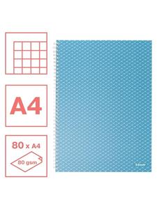 4 x Esselte Collegeblock Colour'Breeze A4 kariert 80 Blatt blau