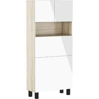 BIM FURNITURE HOMI ausziehbarer Schreibtisch sonoma eiche / weiß glänzend