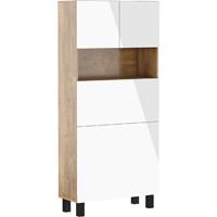 BIM FURNITURE HOMI ausziehbarer Schreibtisch burgunder eiche / weiß glänzend
