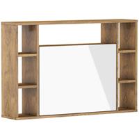 BIM FURNITURE Klappbares Schreibtisch-Hängeregal MUSE burgunder eiche / weiß glänzend